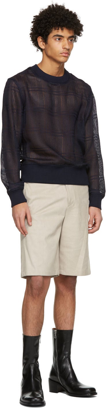 System Beige Faux-Suede Shorts