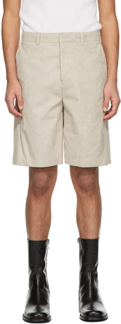 System Beige Faux-Suede Shorts - Système Beige Faux-Suisse Shorts - 시스템 베이지 가짜 - 스웨이드 반바지