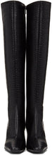 System Black Croc Tall Boots