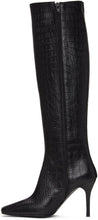 System Black Croc Tall Boots