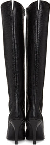 System Black Croc Tall Boots