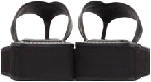System Black Leather Flat Sandals