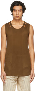 System Brown Knit Tank Top - Système Tapot en tricot marron - 시스템 갈색 니트 탱크 탑입니다