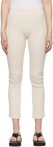 System Off-White Slit Hem Lounge Pants - Système pantalon de salon de fente blanc cassé - 시스템 오프 화이트 슬릿 헴 라운지 바지