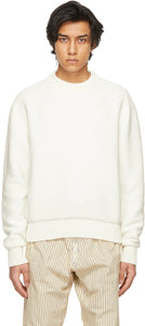 System White Cotton Knit Sweater - Système Pull en tricot en coton blanc - 시스템 흰색 코튼 니트 스웨터