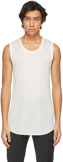 System White Knit Tank Top - Débardeur en tricot blanc blanc - 시스템 화이트 니트 탱크 탑입니다