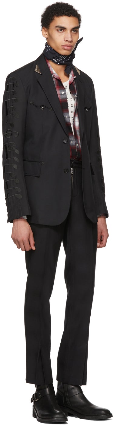 TAKAHIROMIYASHITA TheSoloist. Black 'We Will Always Love You Kurt' Blazer