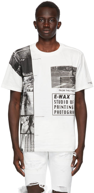 TAKAHIROMIYASHITA TheSoloist. White E-WAX Edition 'From The Past' T-Shirt - Takahiromiyashita thesolois. Edition en e-cire blanche 'du passé' T-shirt - Thesoloist 타카 하이로미 야시타. 과거의 화이트 e- 왁스 판 '티셔츠