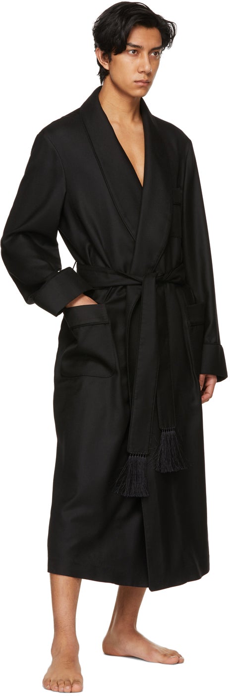 TOM FORD Black Cashmere Twill Robe