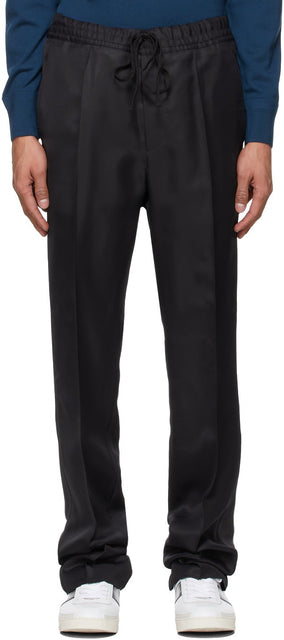 TOM FORD Black High-Shine Atticus Trousers - Tom Ford Noir High-Shine Atticus Pantalons - Tom Ford Black High-Shine Atticus 바지