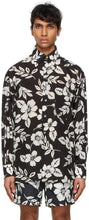 TOM FORD Black Oversized Floral Shirt - Tom Ford Noir Chemise florale surdimensionnée - 톰 포드 블랙 대형 플로랄 셔츠