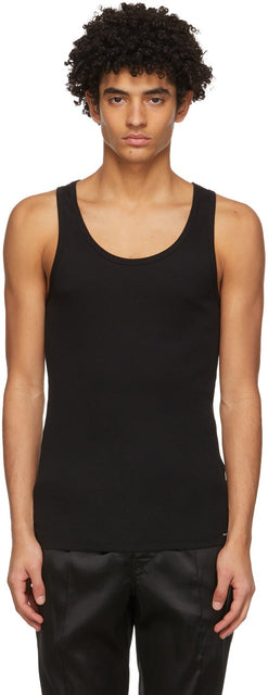 TOM FORD Black Rib Tank Top - Tap Tap Débardeur Noir Noir - 톰 포드 블랙 리브 탱크 탑