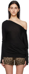 TOM FORD Black Silk Off-The-Shoulder Top - Tod Tom Ford Soie noire Off-the-Spother - 톰 포드 블랙 실크 오프 - 어깨 탑