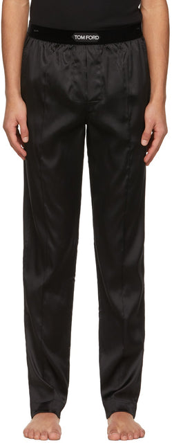 TOM FORD Black Silk Pyjama Pants - Pantalon de pyjama de soie noire de Tom Ford Ford - 톰 포드 블랙 실크 파자마 바지
