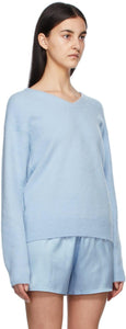 TOM FORD Blue Cashmere V-Neck Sweater