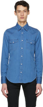 TOM FORD Blue Denim Western Leisure Shirt - Tom Ford Blue Denim Western Leisure Shirt - 톰 포드 블루 데님 서양 레저 셔츠