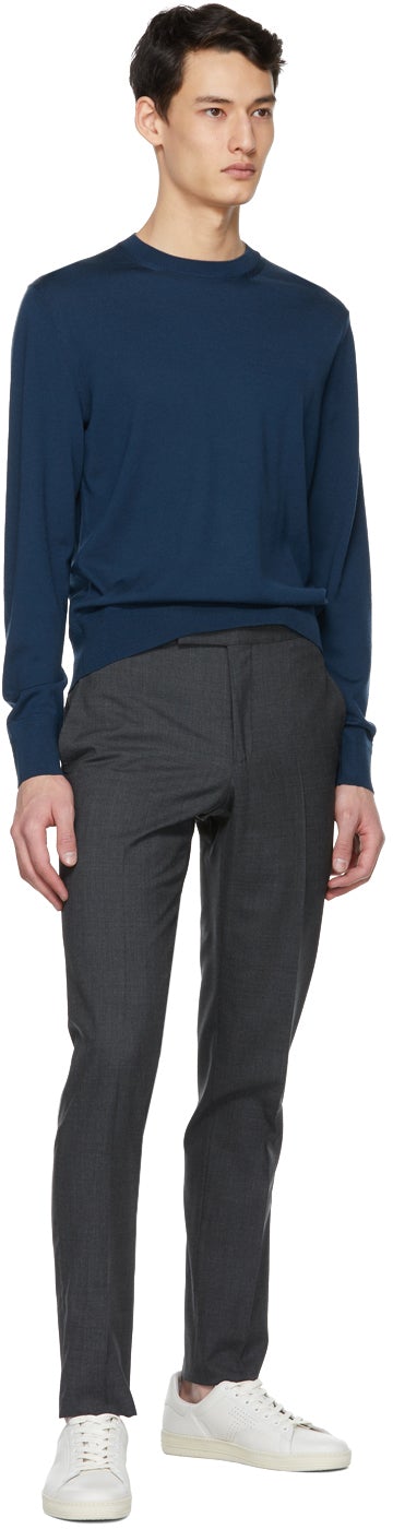TOM FORD Blue Fine Merino Sweater