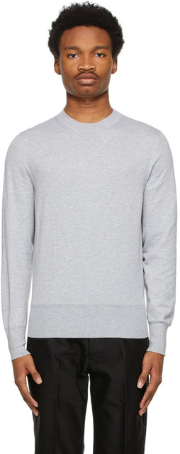 TOM FORD Grey Cotton Knit Sweater - Pull en tricot de coton gris Tom Ford Ford - 톰 포드 그레이 코튼 니트 스웨터