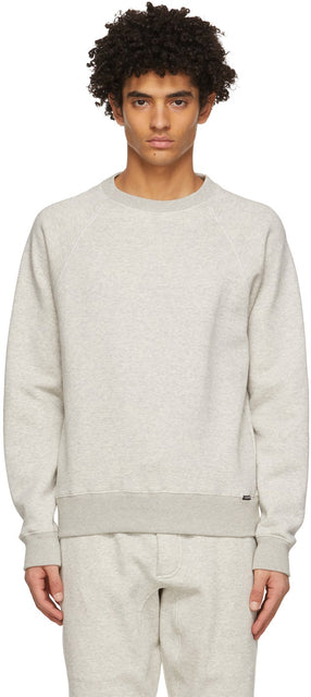 TOM FORD Grey Garment-Dyed Sweatshirt - Tom Sweat-shirt teint de vêtement gris Tom Ford - 톰 포드 그레이 의류 염색 한 셔츠