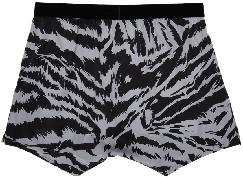 TOM FORD Grey Silk Zebra Boxers