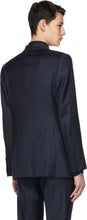TOM FORD Navy Sharkskin Wool O'Connor Blazer