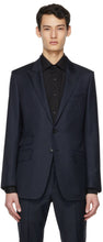 TOM FORD Navy Sharkskin Wool O'Connor Blazer - Tom Ford Navy Sharkskin Laine O'Connor Blazer - Tom Ford Navy Sharkskin Wool O'Connor Blazer.
