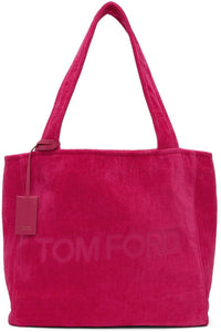 TOM FORD Pink Corduroy Beach Tote - Tote Tom Ford Rose Corduoy Beach - 톰 포드 핑크 코듀로이 비치 tote.