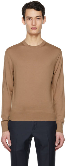 TOM FORD Tan Fine Merino Sweater - Tom Ford Tan Fine Fine Merino Pull - Tom Ford Tan Fine Merino 스웨터