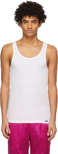 TOM FORD White Rib Tank Top - Tap Débardeur rib blanc de Tom Ford - Tom Ford White Rib Tank Top.
