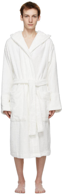 Tekla White Hooded Bathrobe - Peignoir à capuchon blanc Tekla - Tekla 화이트 후드 가운 목욕 가운