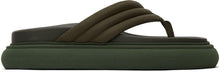 The Attico Khaki Satin Alton Thong Flat Sandals - The Attico Khaki Satin Alton Thong Sandales plates - Attico Khaki Satin Alton Thong Flat Sandals.