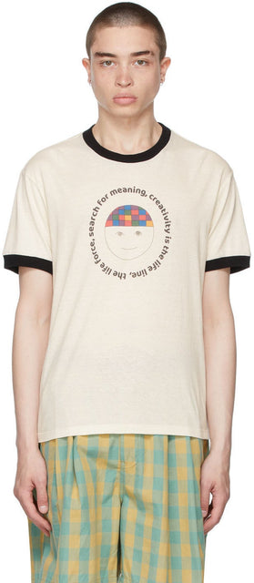 The Elder Statesman Off-White 'Search For Meaning' T-Shirt - T-shirt 