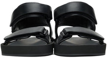 The Row Black Hook-And-Loop Sandals