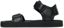 The Row Black Hook-And-Loop Sandals
