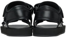 The Row Black Hook-And-Loop Sandals