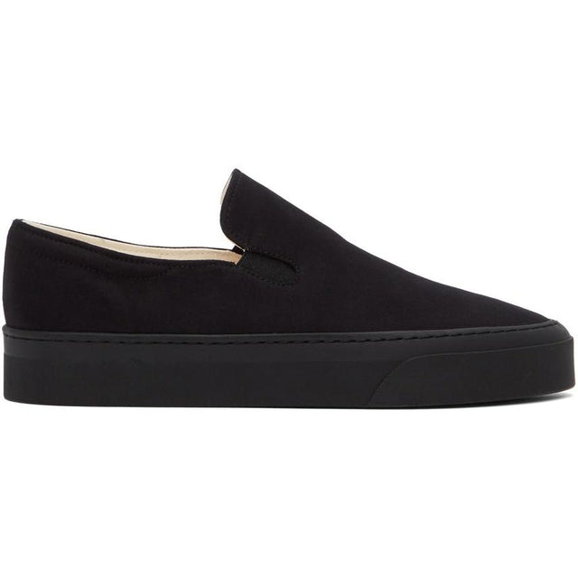 The Row Black Marie H Slip-On Sneakers - La rangée noire marie h sneakers Slip-on - 행 검은 색 마리 H 미끄러짐 운동화