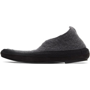 The Row Grey Cashmere Fairy Loafers BlackSkinny