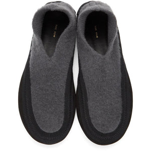 The Row Grey Cashmere Fairy Loafers - Les mocassins de fées de cachemire gris rangée - 행 회색 캐시미어 요정 로퍼