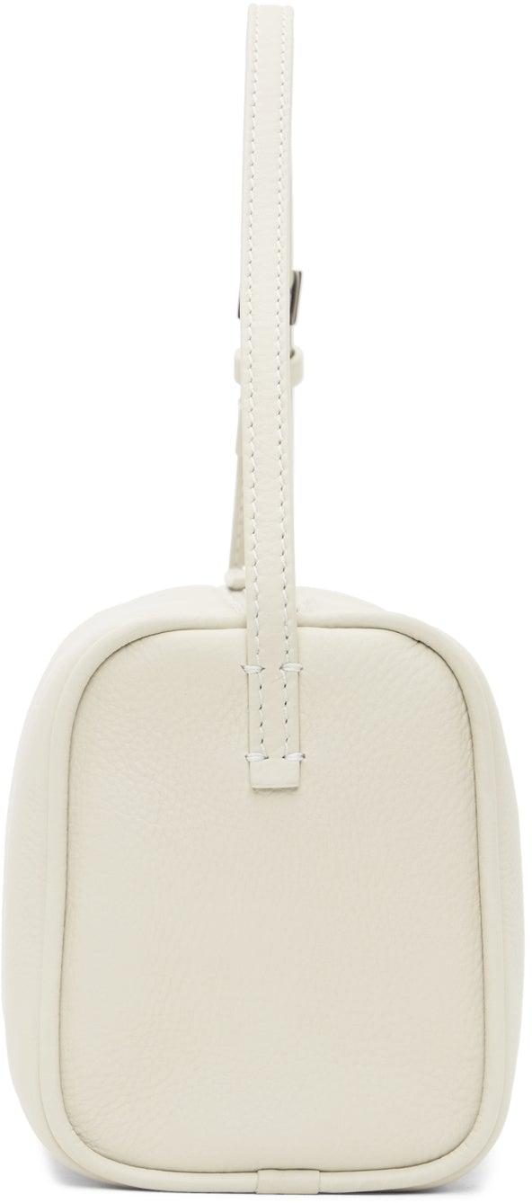 90 S Leather Shoulder Bag in White - The Row