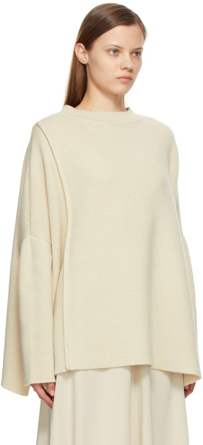 The Row Off White Cashmere Cordelia Sweater BlackSkinny