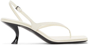 The Row Off-White Constance Heeled Sandals - La ligne de sandales à talon de la Constance cassé - 샌들 오프 샌들 오프 샌들