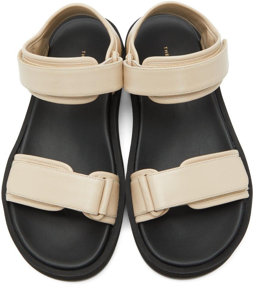 The Row Off-White Hook-And-Loop Sandals