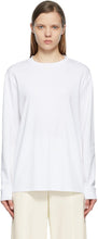 The Row White Ciles Long Sleeve T-Shirt - T-shirt à manches longues à manches longues - 화이트 레슨 티셔츠 긴 소매 티셔츠