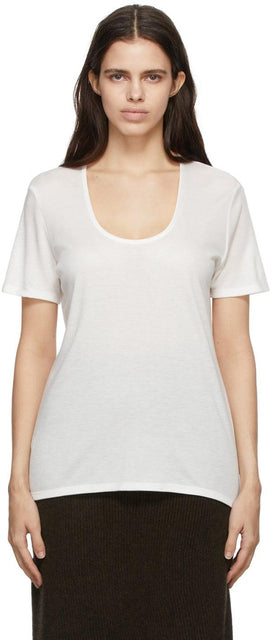 The Row White Stilton T-Shirt - T-shirt Low White Stilton - 화이트 스틸튼 티셔츠 행