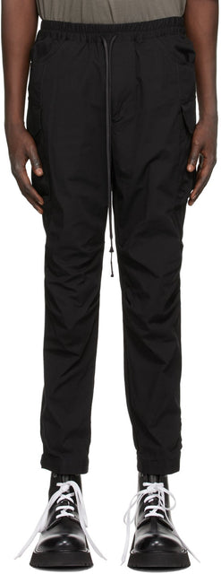 The Viridi-anne Black Pull-Up Cargo Pants - Le pantalon de cargaison de traction noire de viridi-anne - viridi-anne 흑인 풀업화물 바지