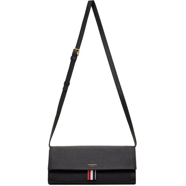 Thom Browne Black Pebble Flap Clutch Bag - Sac d'embrayage à rabat de galets noirs Thom Browne - Thom Browne 검은 조약돌 플랩 클러치 백