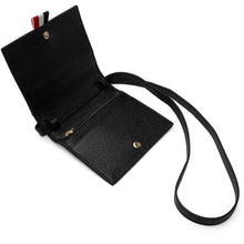 Thom Browne Black Pebble Shoulder Strap Card Holder Bag