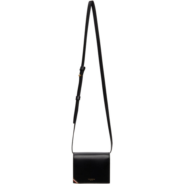 Thom Browne Black Shoulder Strap Card Holder Bag - Thom Browne Sac à bandoulière noire - Thom Browne 검은 어깨 끈 카드 홀더 가방