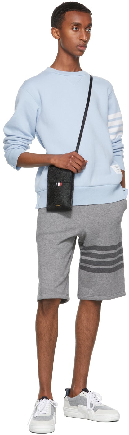 Thom Browne Blue Double-Face Relaxed-Fit 4-Bar Sweatshirt