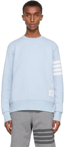 Thom Browne Blue Double-Face Relaxed-Fit 4-Bar Sweatshirt - Thom Browne Browne Double-face Sweat-shirt 4 bar - Thom Browne Blue Double Face 편안한 맞춤 4 바 - 바 스웨트